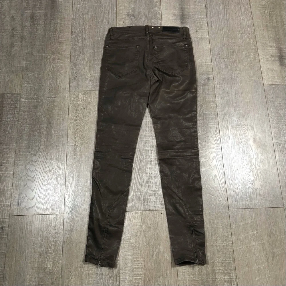 ALLSAINTS Coated Skinny Jean Ankle Zipper Size W25